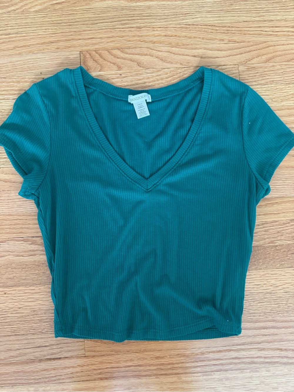 V-Neck Ribbed Crop Top